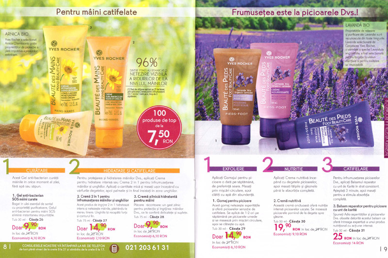 Catalog Yves Rocher France ~~ Energia vegetala pentru frumusetea Dvs.! ~~ Produse pentru ingrijirea mainilor si picioarelor ~~ Primavara 2014