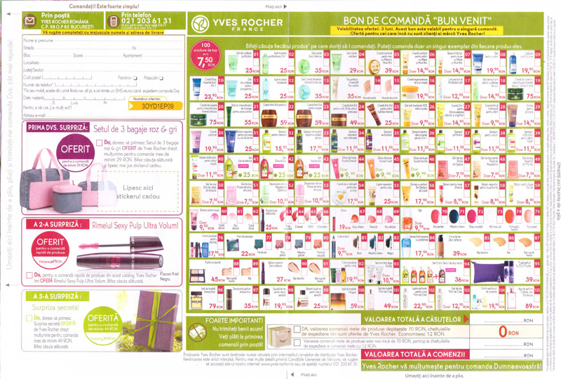 Catalog Yves Rocher France ~~ Energia vegetala pentru frumusetea Dvs.! ~~ Bon de comanda ~~ Primavara 2014