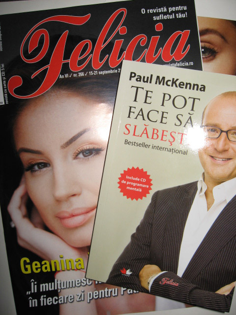 Revista Felicia impreuna cu bestseller-ul TE POT FACE SA SLABESTI, de Paul McKenna ~~ 15 Septembrie 2011